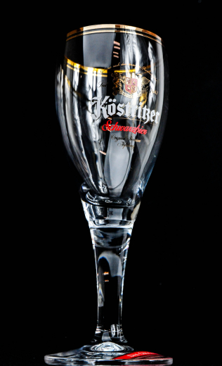 Köstritzer Schwarzbier Glas, Gläser, Bierglas, Biergläser, Pokal doppelter Goldrand 0,3l