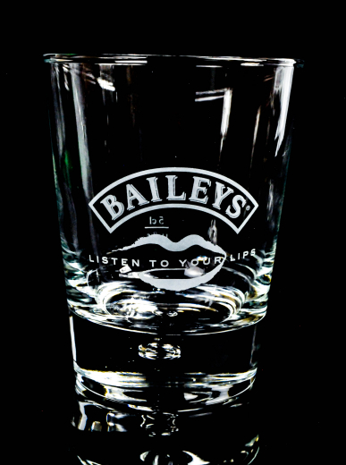 Baileys Glas / Gläser, Tumbler Irish Cream Whisky Listen to your Lips Perle im Fuß