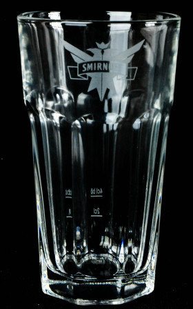 Smirnoff Vodka Glas / Gläser, Harley Cocktailglas, weißes Emblem, 14 x 7cm