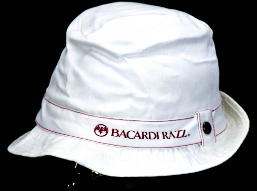 Bacardi Razz, hat, summer hat, beach hat, slouch hat, fishing hat, white