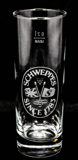 Schweppes Vodka Lemon glass / glasses long drink glass, Since 1783 Coat of Arms, 0.2l