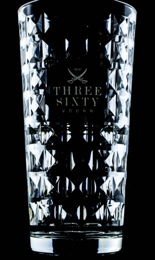 Three Sixty Vodka, Diamant Longdrinkglas, geriffelte Edition, Ritzenhoff