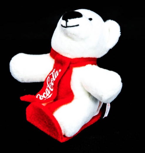 Coca Cola Polarbär, Plüsch Bär Eisbär Schlittenfahrer Höhe ca. 12 cm