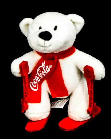 Coca Cola Polarbär, Eisbär Skifahrer Höhe ca. 12 cm