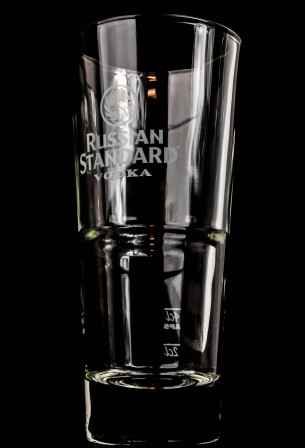 Russian Standard Vodka, Vodka Glas, Longdrinkglas 2cl 4cl, Logo weiß