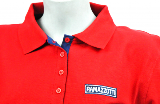Ramazzotti Likör, Polo Shirt Girly, 5 Knöpfe, rot, Gr. L mit Logo