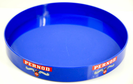 Pernod Likör, Tablett, Serviertablett, Rundtablett, gummiert, blau