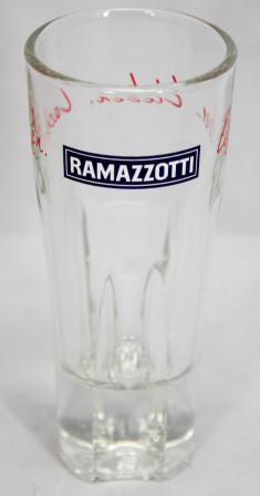 Ramazzotti Gläser Glas Likör, 2cl/4cl Glas Leben, Lieben, Lachen rot