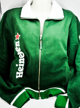 Heineken Bier, Sweat-Jacke, Bund, grün, Reißverschluss, Champions League, Gr. M