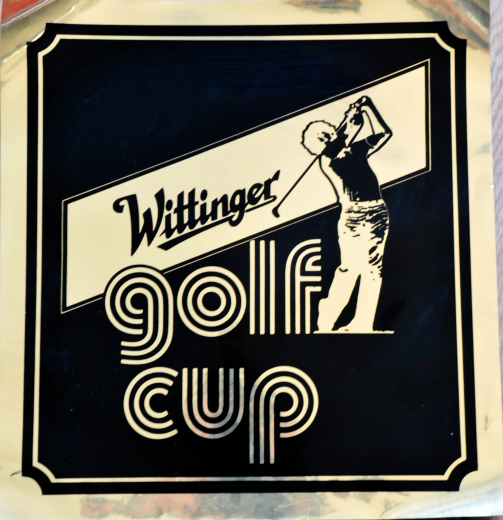 Wittinger Bier, Aufkleber, Wittinger Golf Cup, 40 x 38 cm