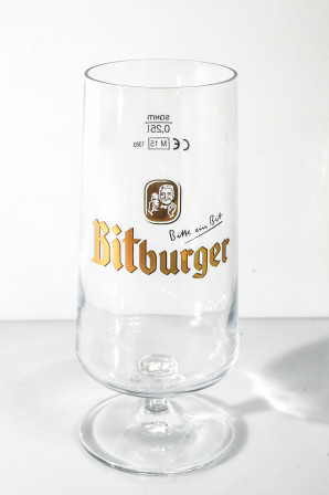 Bitburger Bier Glas / Gläser Pokal 0,25l Rastal Stielglas Gläser Eiche Gastro