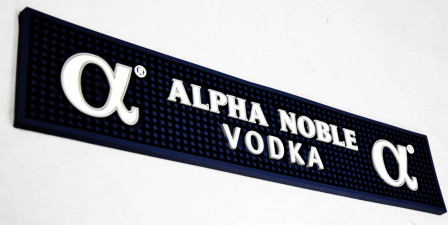 Alpha Noble Vodka, Barmatte, Tresenmatte, Abtropfmatte, blau