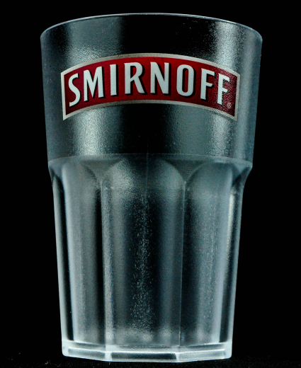Smirnoff Vodka, Acryl Glas / Gläser, Kunststoffbecher transparent, NEU
