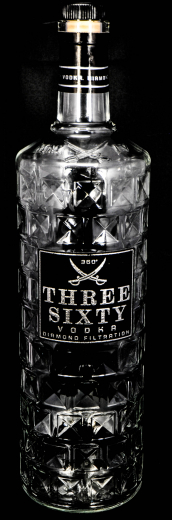 Three Sixty Vodka, XXL Dekoflasche, Flasche, Schauflasche, 3 L, geriffelt EDEL!!