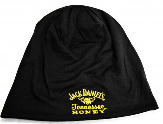 Jack Daniels Honey, Beanie Mütze, Logodruck gold Honey, schwarz.