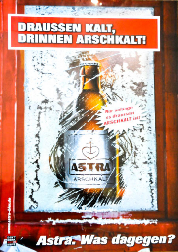 Astra Bier, A2 Poster, Plakat Draußen kalt... Kiez, Poster, Bild