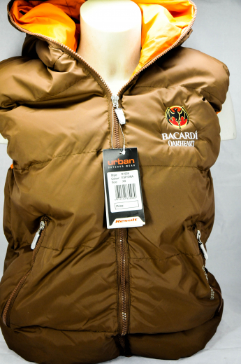 Bacardi Rum, Oakheart Outdoor Ladies Quilted Vest Urban XS Brown, Limited Edition