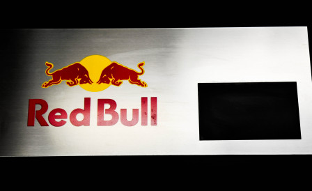 Red Bull Energy, Design Edelstahl Schreibtafel, Werbetafel, Kreidetafel