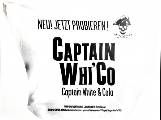 Captain Morgan, statisch haftender Aufkleber, Werbeaufkleber, Whi & Co