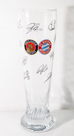 Paulaner Weißbier, Glas / Gläser Weißbierglas, Bierglas, 0,5l FC Bayern München Offensive