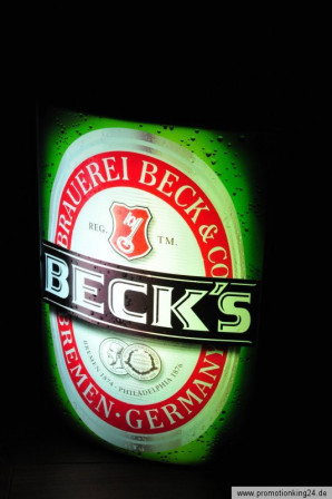 Becks Leuchtreklame, Neonleuchte, Leuchtwerbung, Neonreklame, Metall