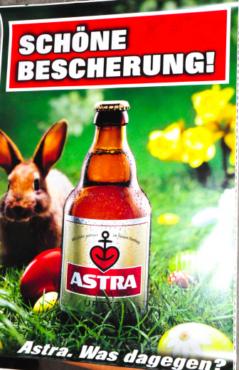 Astra Bier Poster, Cityposter, Plakat, Litfaßsäule, Bild Schöne Bescherung