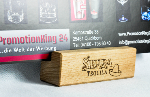 Sierra Tequila, Echtholz-Tischaufsteller, Speisekartenaufsteller