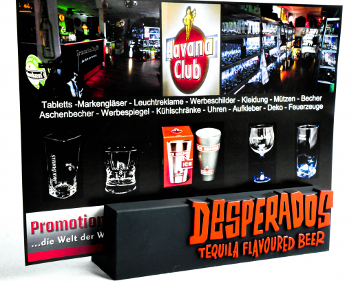 Desperados Bier, 3D Tischaufsteller, Kartenaufsteller Flavoured Beer