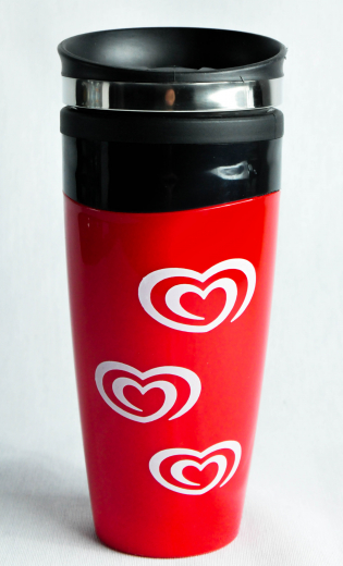 Langnese ice cream, XXL cup / thermal cup / coffee cup with closure, plastic