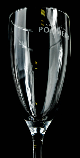 Pommery Champagner Glas, Flöte, Pommery kurz weißes Branding 10cl