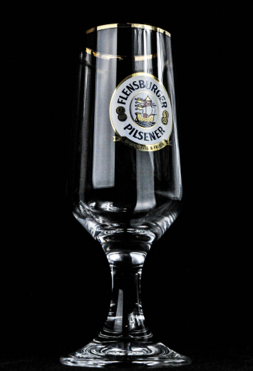 Flensburger Pilsener glass / glasses, beer glass, gold rim 0.3l Ritzenhoff cup