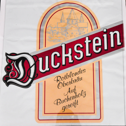 Duckstein Bier Aufkleber / Sticker, Folie (Original) 65x65cm