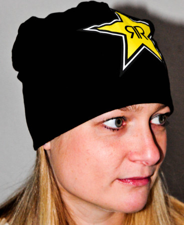 Rockstar Energy, Beanie Mütze, Logodruck gelb Bossi, schwarz