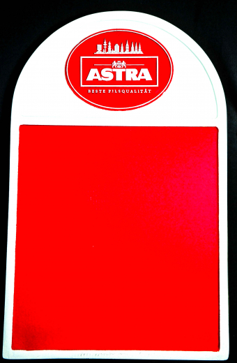 Astra beer, XXL retro chalk board Beste Pilsqualität with Hamburg skyline