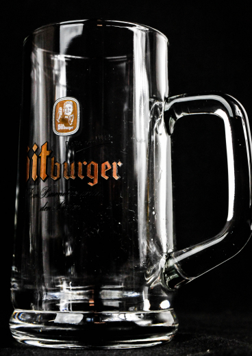 Bitburger, Bier, Bierglas, Exclusive Seidel, Bierkrug 0,3l, sehr altes Glas