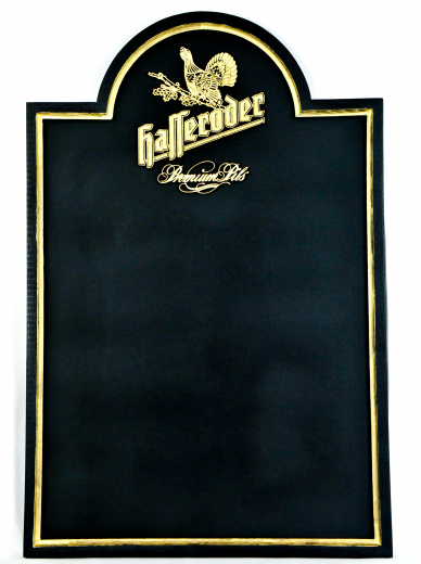 Hasseröder beer, 3D chalkboard writing board Chalckboard black gold display