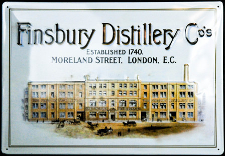 Finsbury Gin, Blechschild, Werbeblechschild, Finsbury Distillery Co´s