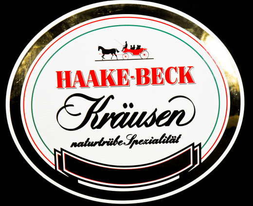Haake Beck Bier, Werbeschild, Reklameschild, Blechschild, Emaile Schild, Kräusen