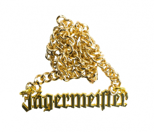 Jägermeister Likör, Goldkette, Halskette, Panzerkette aus Vollmetall