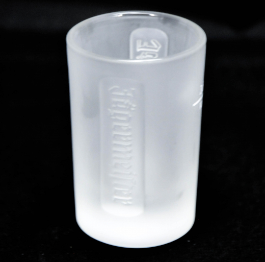 Embossed Jagermeister Frosted Shot Glass 2cl Measuring Line 2.75