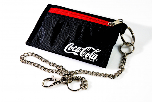 Coca Cola, Portemonaie, Geldbörse an Kette mit verschiedenen Fächern. Orig. USA
