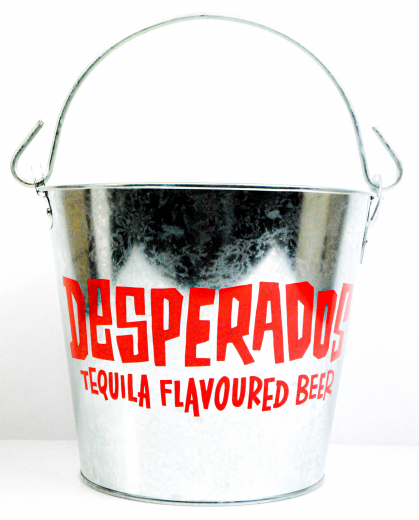Desperados Bier, Eiswürfeleimer, Flaschenkühler, verzinkt, rotes Logo,Flavoure