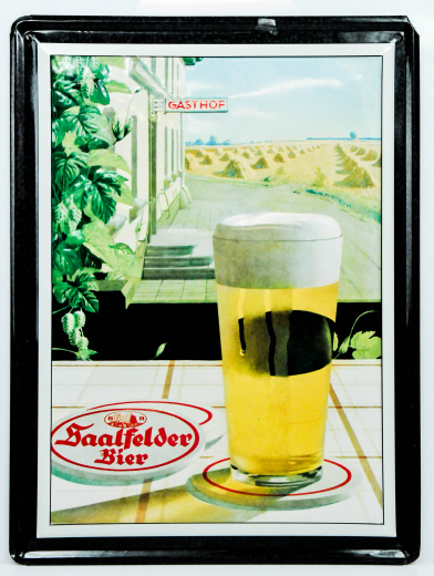 Saalfelder Bier, 3D Blechschild, Werbeschild Gasthof Vertikal