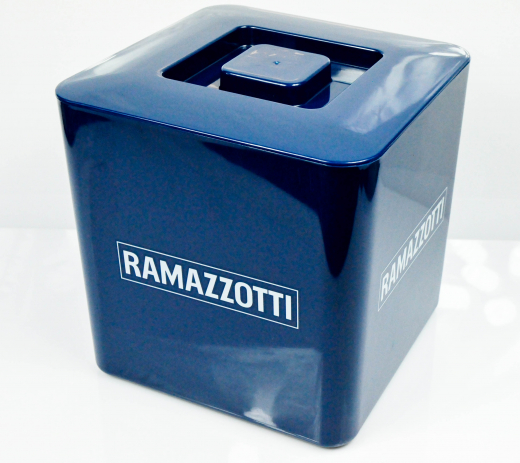 Ramazzotti Likör, 10l Eiswürfelbehäter, Flaschenkühler, blaue Ausführung, rar
