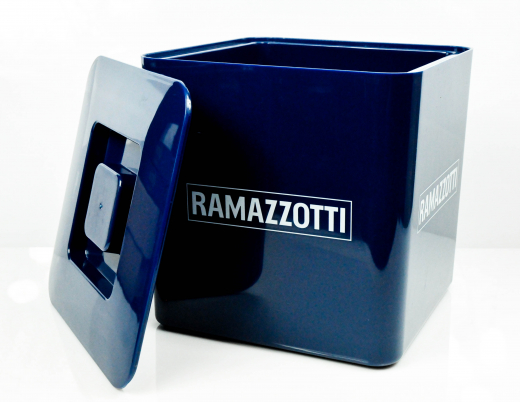 Ramazzotti Likör, 10l Eiswürfelbehäter, Flaschenkühler, blaue Ausführung, rar