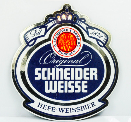 Schneider Weisse, Emaile Werbeschild, Blechschild Hefe-Weissbier