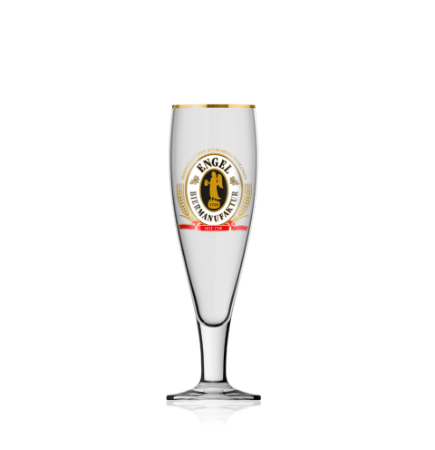 Engel Bier, Pokalglas Bierglas, Biergläser, Glas / Gläser, Goldrand, 0,2 l