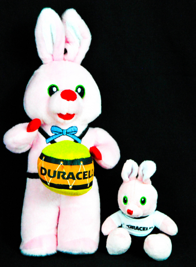 Duracell Batterien, Duracell Hasen, Werbefigur, Hase mit Baby, Rabbit