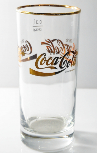 Coca Cola Glas / Gläser, Longdrinkglas Goldedition 0,3l