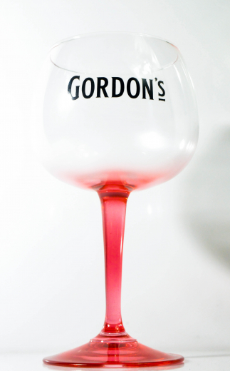 Gordons Gin, Ginglas Ballonglas, Gläser, Gin Tonic Glas, Cocktailglas, schwarze Ausführung DAS GROßE 50cl